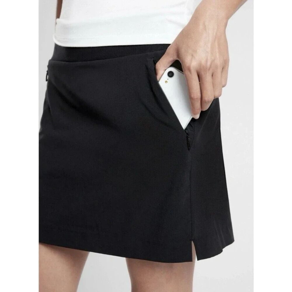 Athleta Soho Skort Womens Small 6 Black Lightweight Travel Golf Skirt Pockets
